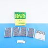 08-13 BMW MANN Cabin Filter Set of 4 Activated Charcoal M3 9159606 E90 E92 E93