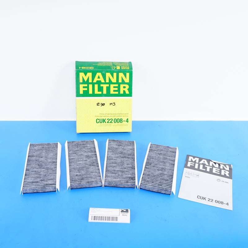 08-13 BMW MANN Cabin Filter Set of 4 Activated Charcoal M3 9159606 E90 E92 E93