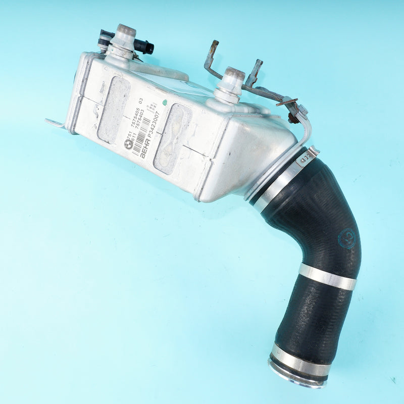 08-19 OEM BMW Left Charge Air Cooler w/Sensor N63 N63TU 650i 7575403 E70 F15 F01