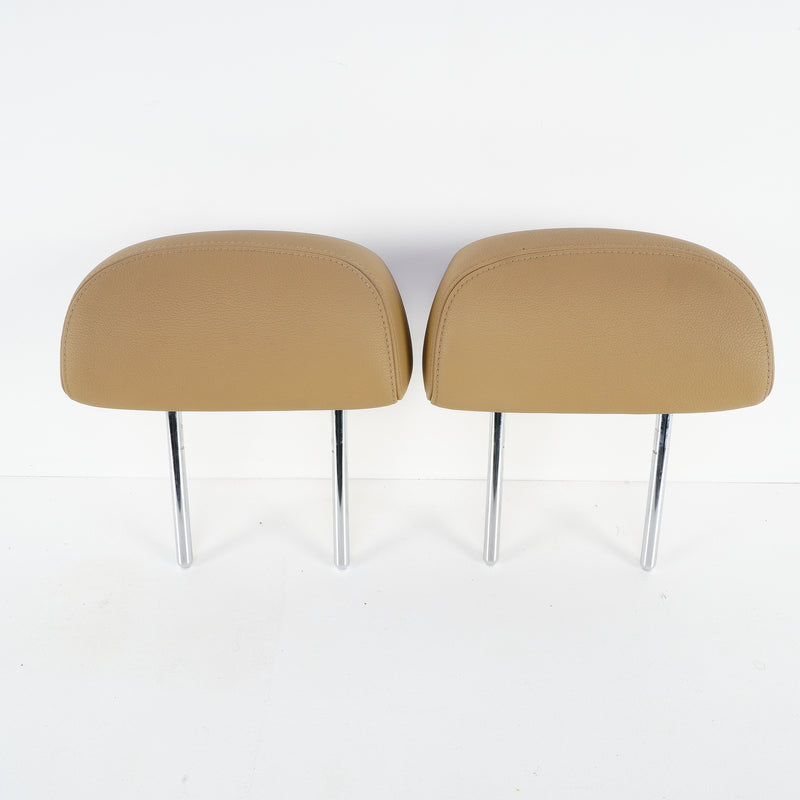 09-13 OEM BMW Rear Headrest Set (2) Bamboo Beige Merino Leather X5M 7232953 E70