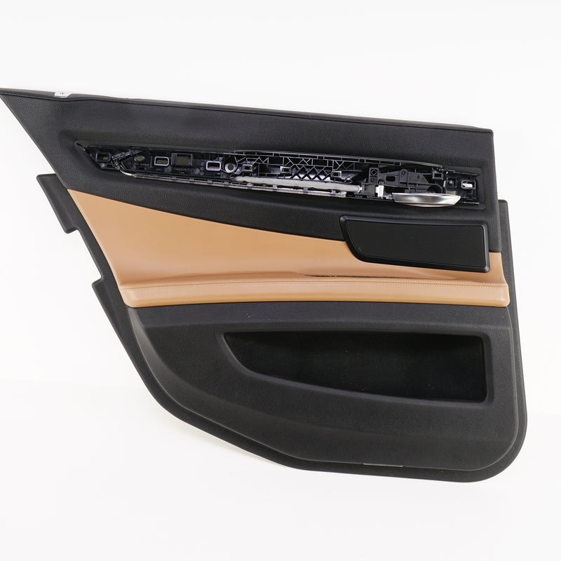 09-15 OEM BMW Rear Left Door Panel Saddle Brown Nappa 740i 750i NAD5 F01 F04