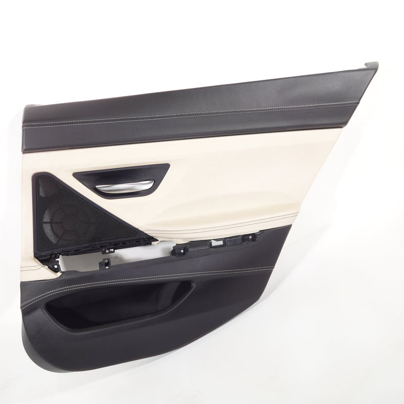 13-19 OEM BMW Rear Right Door Panel Individual Merino Platinum/Black ZBC8 F06