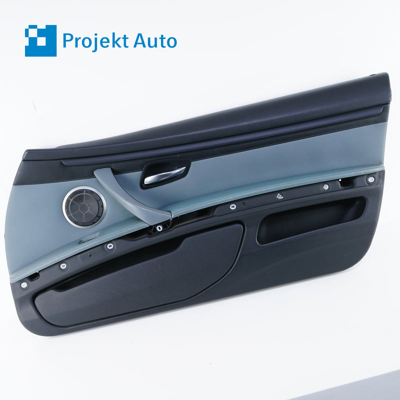 08-13 OEM BMW Front Right Leather Door Panel Palladium Silver 7903602 E92 E93