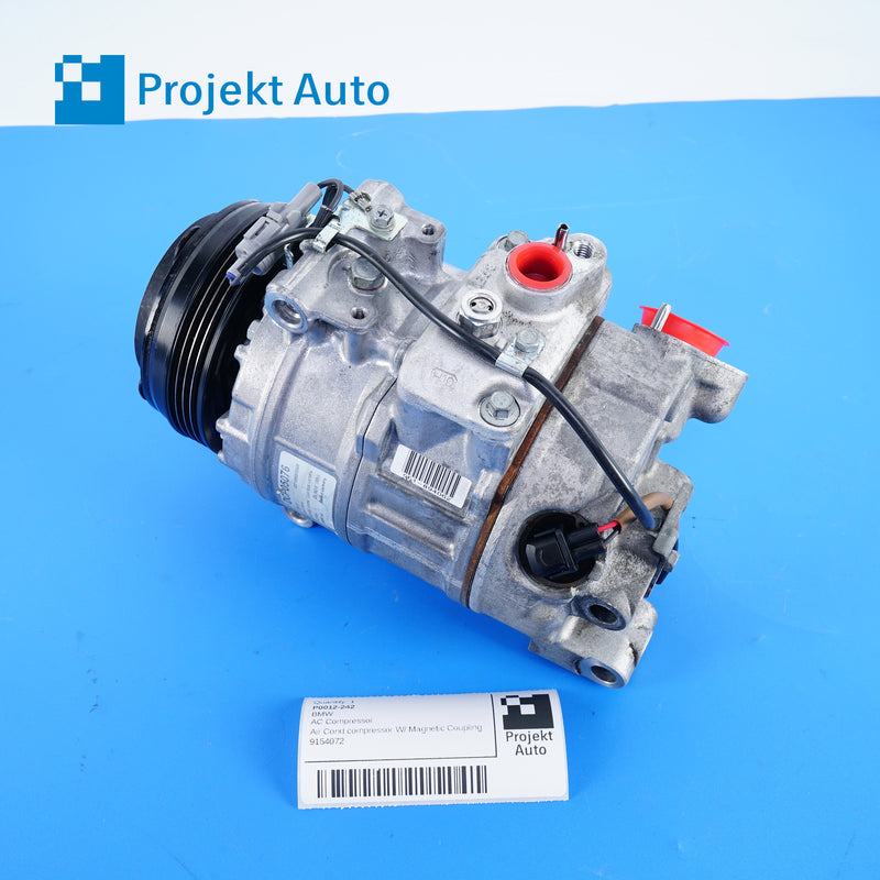 08-21 OEM BMW AC Compressor Denso M6 650i S63 N63 9154072 E70 F15 F85 F01 F02