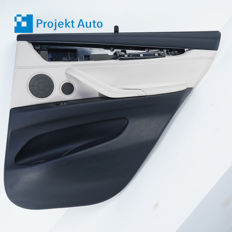 14-18 BMW Rear Right Door Panel LCEW Ivory White Dakota X5 w/Leather Dash F15